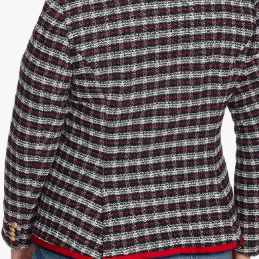 Court & Rowe Plaid Tweed Blazer Jacket in Blue Night size 22W NWT - Picture 2 of 9